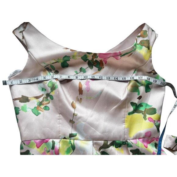 Alfred Sung Blush Bouquet Floral Hi-Low Dress Floral size M Sateen Twill Cocktai - Picture 13 of 16